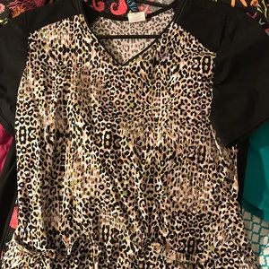 Leopard print scrub top